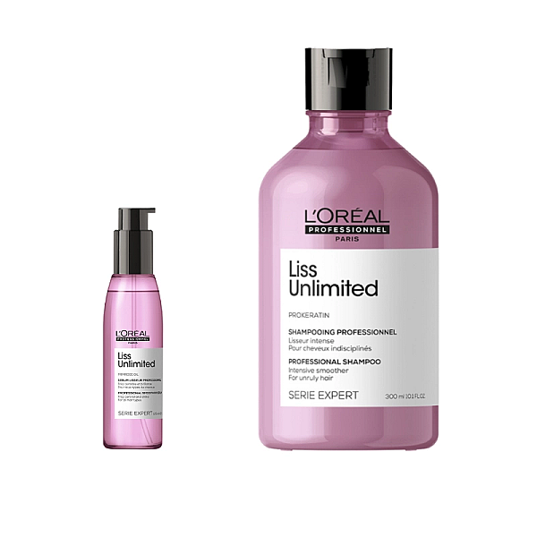 Pachet pentru par indisciplinat liss unlimited - sampon 300ml, ser 125ml