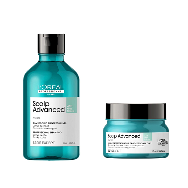 Pachet scalp gras expert scalp advanced - sampon 300ml, sampon-argila 250ml