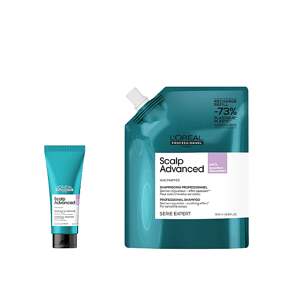 Pachet scalp sensibil expert scalp advanced - rezerva sampon 500ml, tratament 200ml