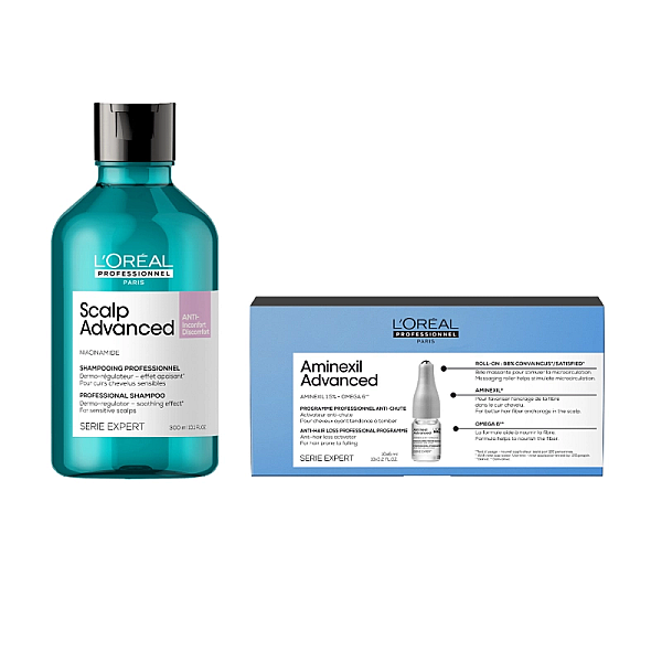 Pachet anti-cadere expert scalp advanced - sampon 300ml, fiole tratament 10x6ml