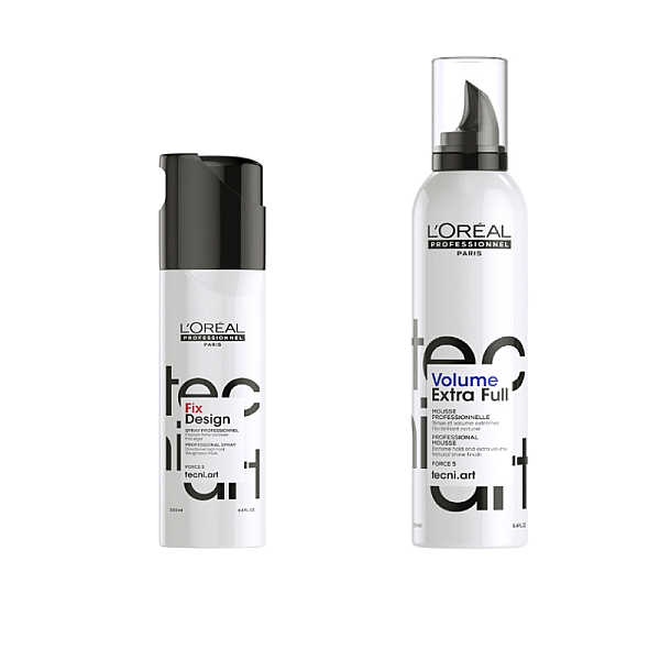 Pachet styling tecni.art - spray fixativ 200ml, spuma de par 250ml
