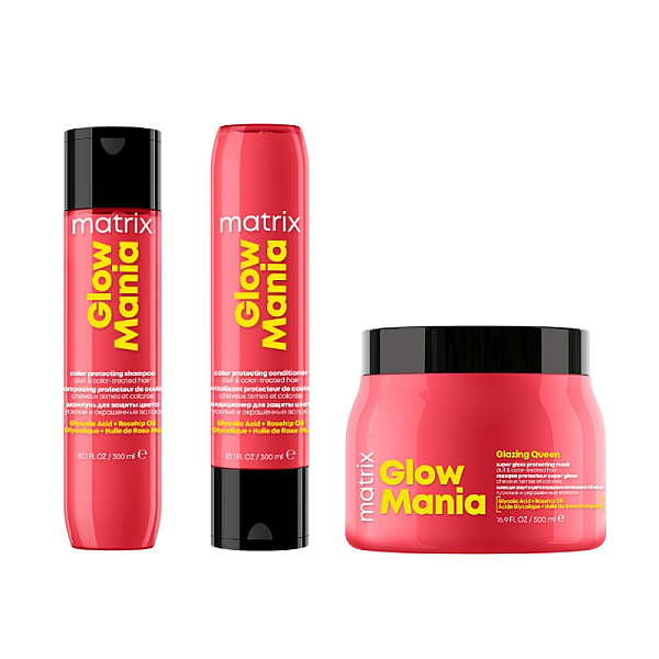 Pachet pentru par vopsit glow mania - sampon 300ml, balsam 300ml, masca 500ml