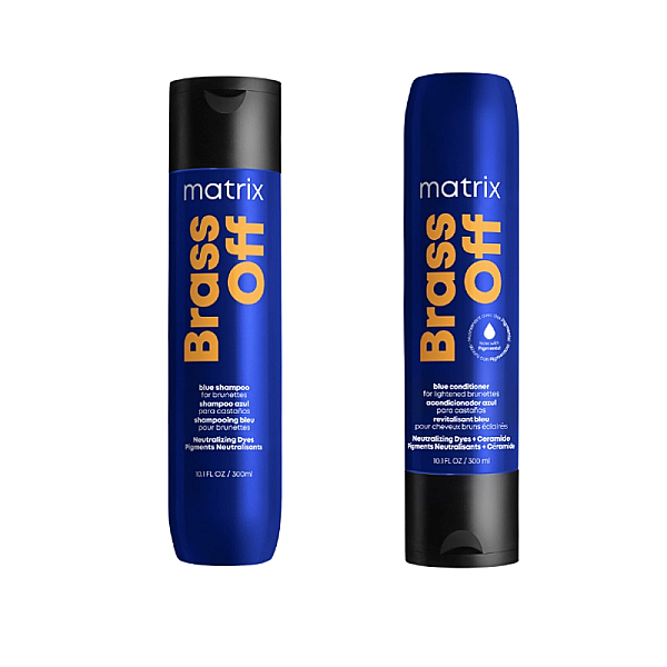 Pachet pentru par blond brass off - sampon 300ml, balsam 300ml