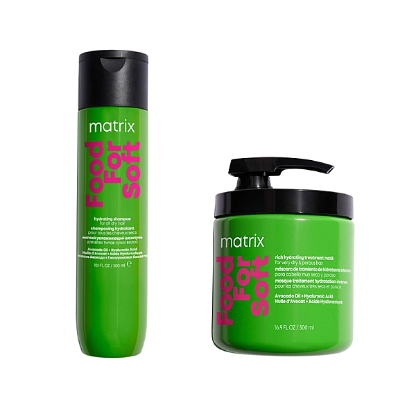 Pachet pentru par uscat food for soft  - sampon 300ml, masca 500ml