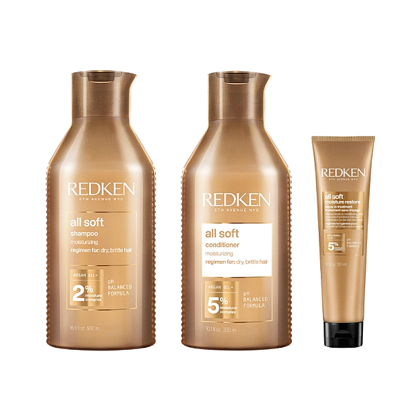 Pachet par uscat all soft - sampon 300ml, balsam 300ml, crema leave-in 150ml