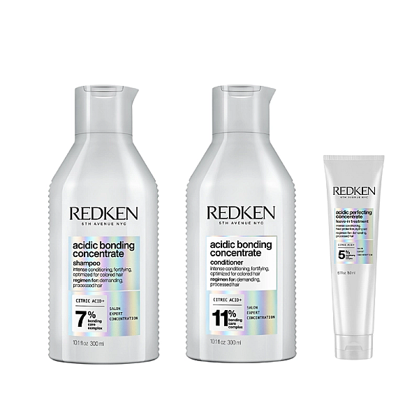 Pachet par deteriorat acidic bonding concentrate - sampon ph 300ml, balsam ph 300ml,  leave-in 150ml