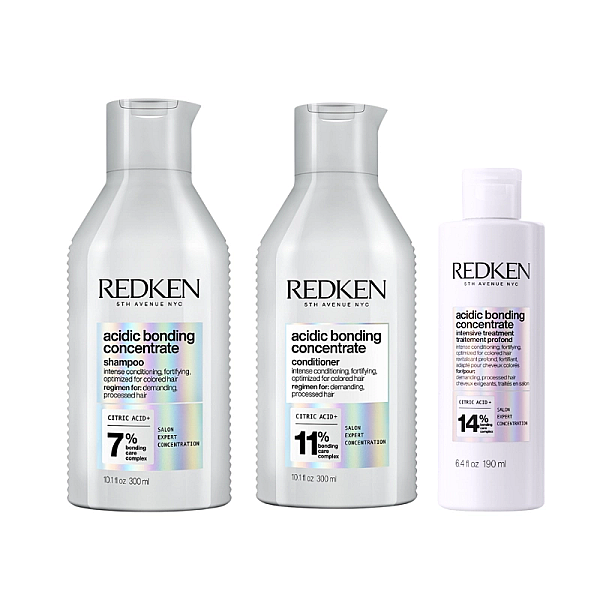 Pachet par deteriorat acidic bonding concentrate - tratament 190ml, sampon 300ml, balsam 300ml