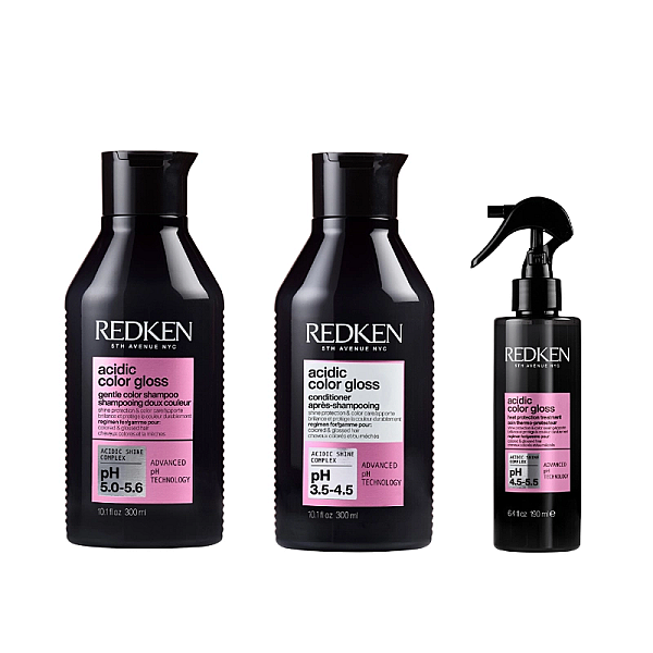 Pachet par vopsit acidic color gloss - sampon 300ml, balsam 300ml, leave-in 190ml