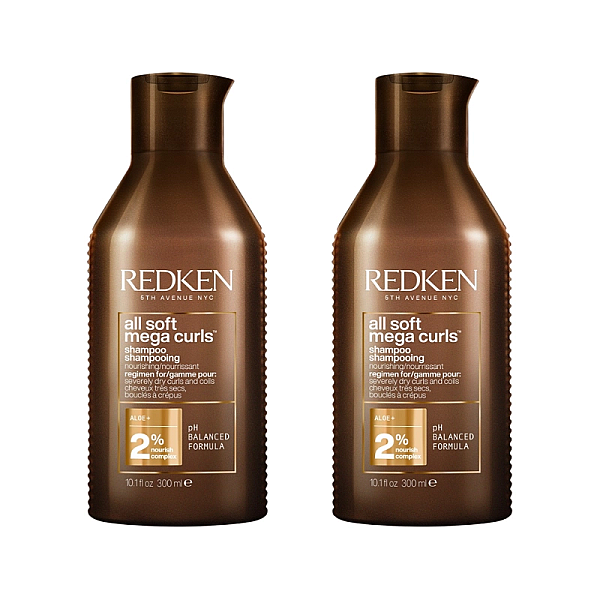 Pachet 2 x sampon par cret si uscat all soft mega curls 300ml