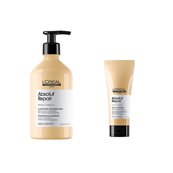 Pachet pentru par deteriorat absolut repair - sampon 500ml, balsam 200ml