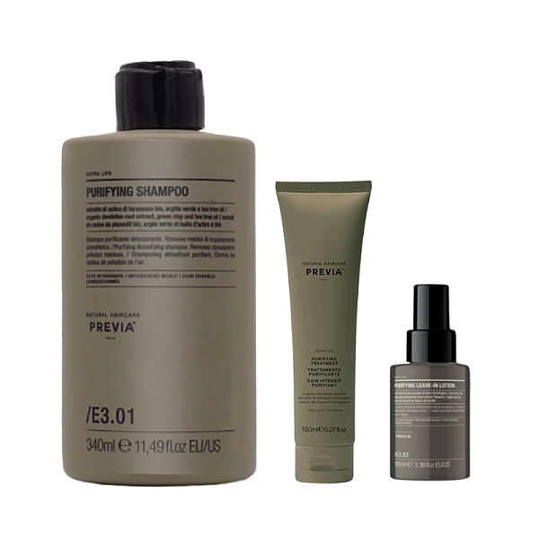 Pachet par anti-matreata extra life purifying - sampon 340ml, tratament 150ml, lotiune 100ml