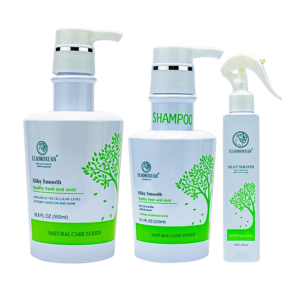 Pachet par deteriorat silky smooth - sampon 300ml, spray conditioner 200ml, masca 550ml