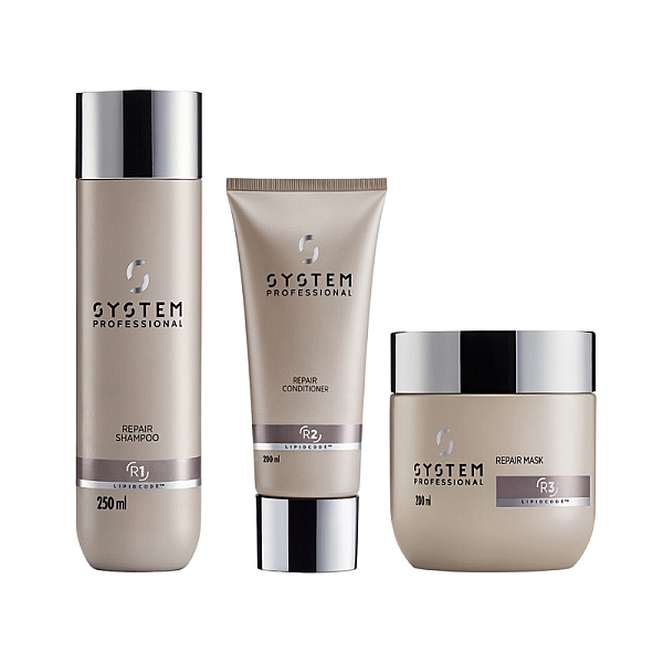 Pachet pentru par deteriorat repair - sampon 250ml, balsam 200ml, masca 200ml