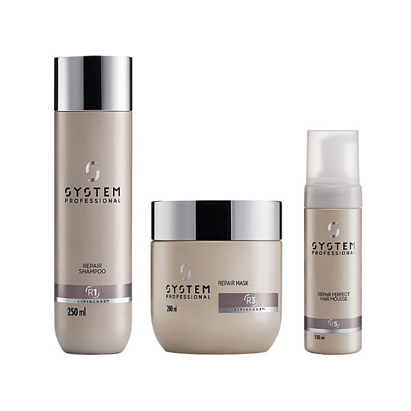 Pachet pentru par deteriorat repair - sampon 250ml, masca 200ml, spuma 150ml