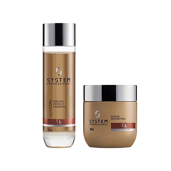 Pachet pentru par deteriorat luxe oil - sampon 250ml, masca 200ml