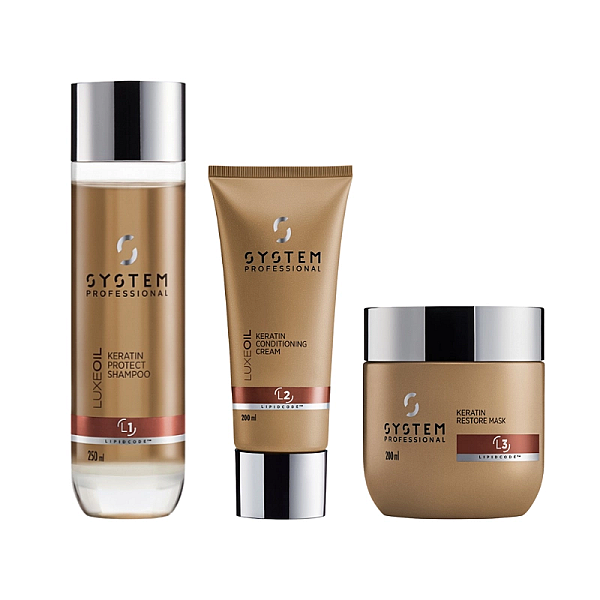 Pachet pentru par deteriorat luxe oil - sampon 250ml, balsam 200ml, masca 200ml