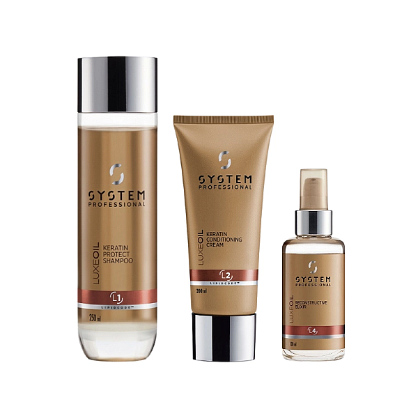 Pachet pentru par deteriorat luxe oil - sampon 250ml, balsam 200ml, ulei 100ml