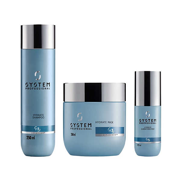 Pachet pentru par uscat hydrate - sampon 250ml, masca 200ml, lotiune 125ml