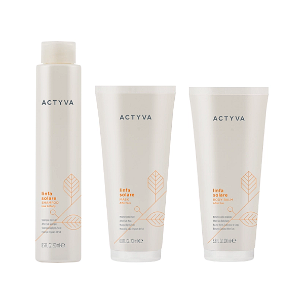 Pachet dupa expunere solara actyva linfa solare - sampon 250ml, masca 200ml, lotiune 200ml