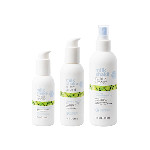 Pachet pentru netezirea parului no frizz allowed - spray 200ml, crema 150ml, ser 100ml