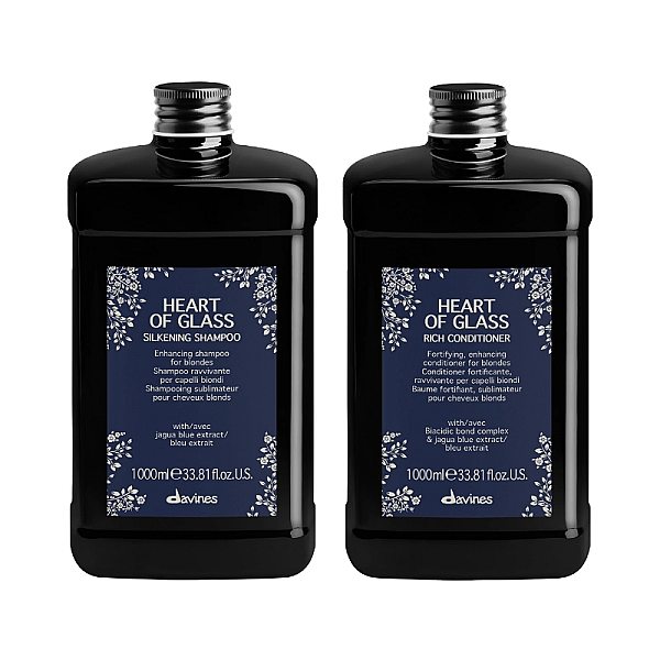 Set de hidratare pentru parul blond heart of glass - sampon 1000ml, balsam 1000ml