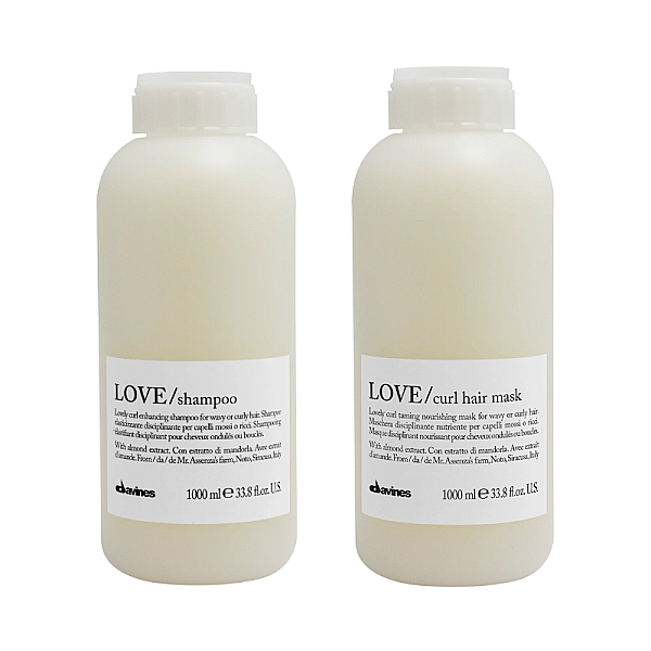Set pentru ingrijirea parului cret sau ondulat love curl - sampon 1000ml, masca 1000ml
