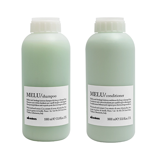 Set de prevenire a ruperii pentru parul deteriorat melu - sampon 1000ml, balsam 1000ml