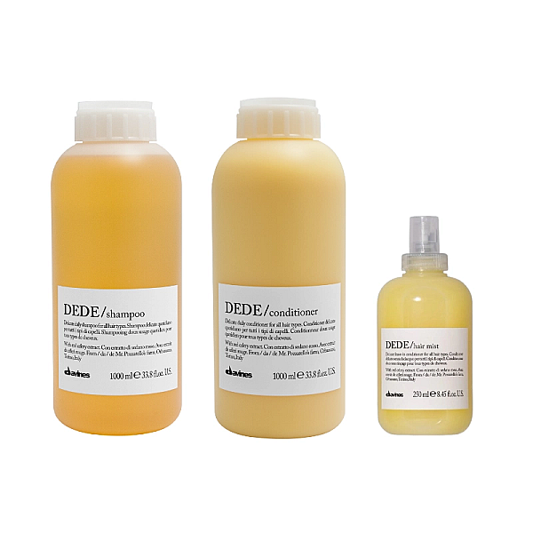 Set pentru ingrijirea zilnica a parului dede - sampon 1000ml, balsam 1000ml, spray leave-in 250ml