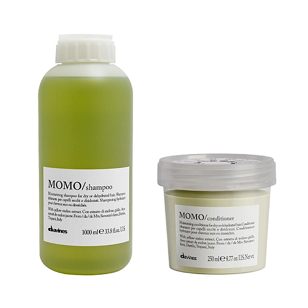 Set de hidratare pentru parul uscat momo - sampon 1000ml, balsam 250ml