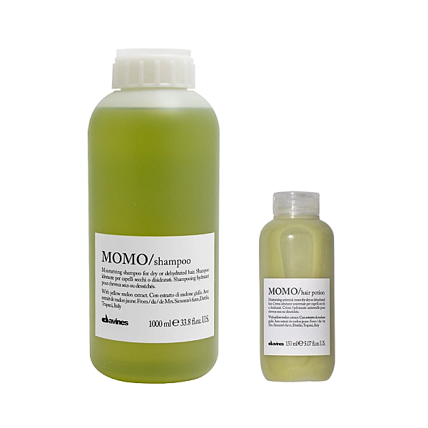 Set de hidratare pentru parul uscat momo - sampon 1000ml, crema 150ml