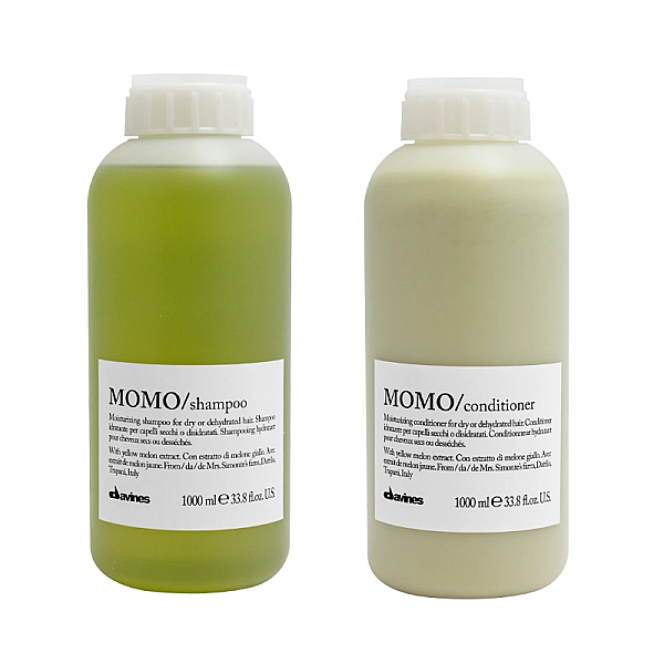 Set de hidratare pentru parul uscat momo - sampon 1000ml, balsam 1000ml