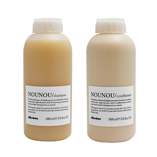 Set de nutritie pentru parul uscat, tratat chimic nounou - sampon 1000ml, balsam 1000ml