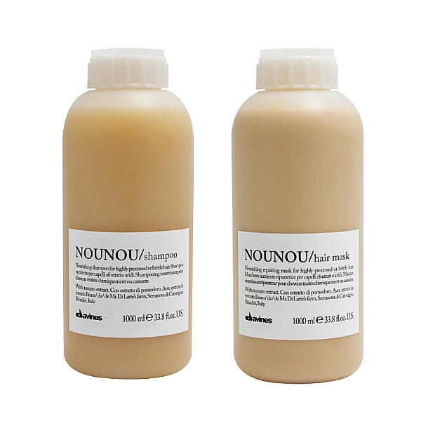 Set de nutritie pentru parul uscat, tratat chimic nounou - sampon 1000ml, masca 1000ml