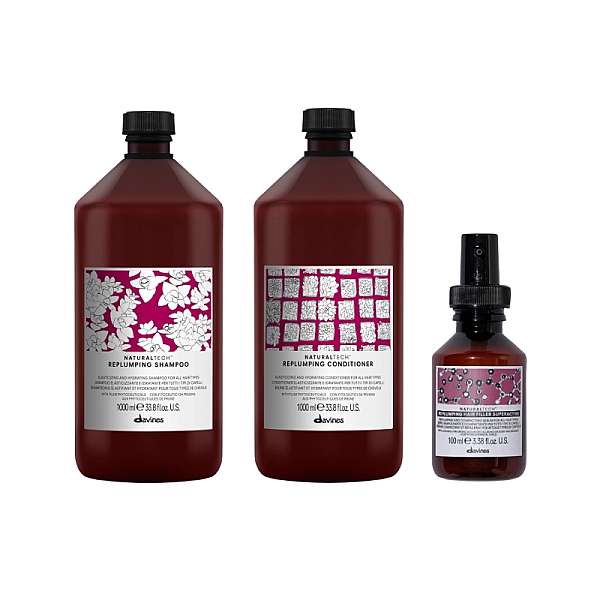 Set reumplerea firului de par naturaltech replumping - sampon 1000ml, balsam 1000ml, tratament 100ml