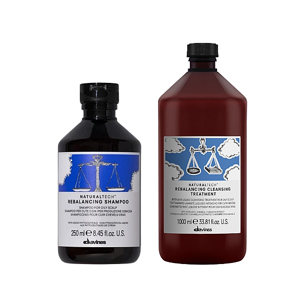 Set de curatare pentru parul gras naturaltech rebalancing - sampon 250ml, tratament 1000ml