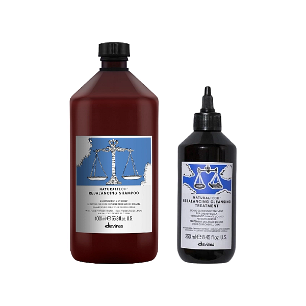 Set de curatare pentru parul gras naturaltech rebalancing - sampon 1000ml, tratament 250ml