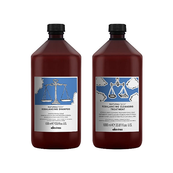 Set de curatare pentru parul gras naturaltech rebalancing - sampon 1000ml, tratament 1000ml