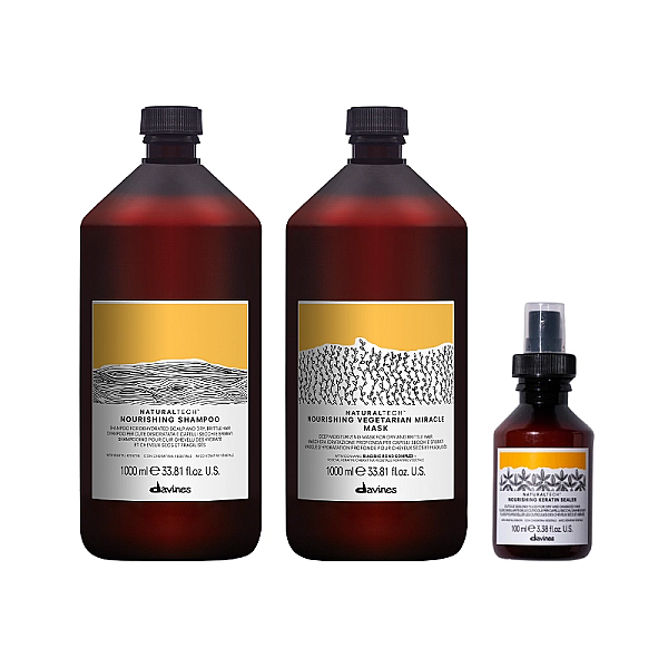Set pentru parul deteriorat naturaltech nourishing - sampon 1000ml, masca 1000ml, leave-in 100ml