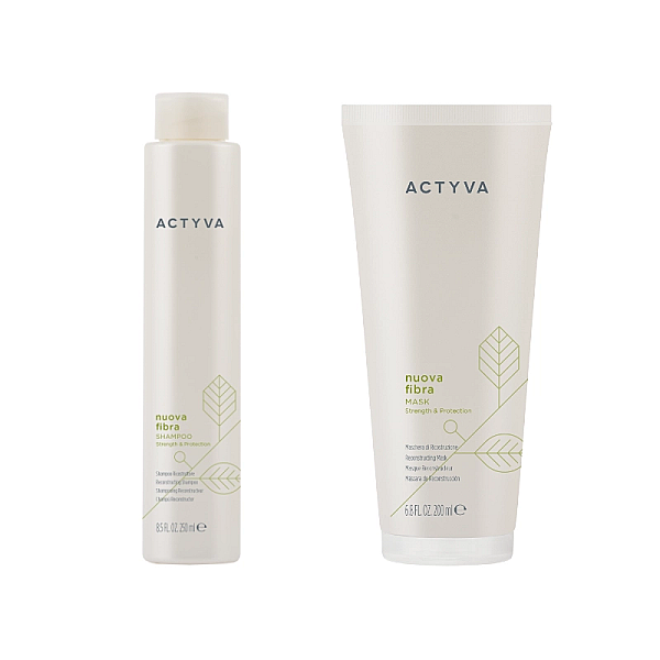 Pachet reparator pentru par deteriorat new actyva nuova fibra - sampon 250ml, masca 200ml