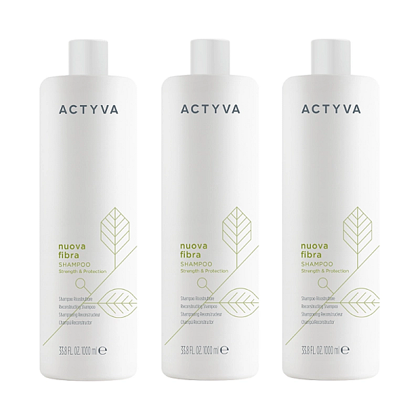 Pachet 3 x sampon reparator pentru par deteriorat new actyva nuova fibra 1000ml