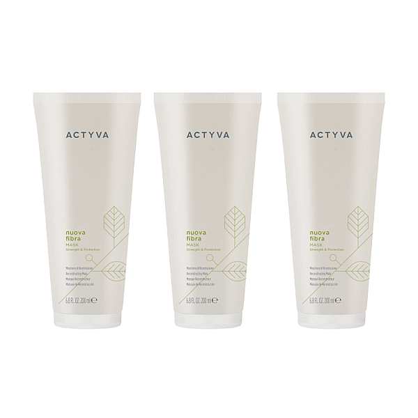 Pachet 3 x masca reparatoare pentru par deteriorat new actyva nuova fibra 200ml