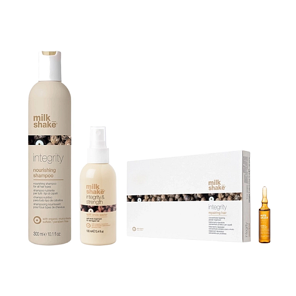 Pachet hidratare si reparare integrity system - sampon 300ml, fiole 8x10ml, tratament leave-in 100ml
