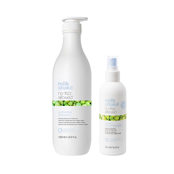 Pachet pentru netezirea parului no frizz allowed - sampon 1000ml, spray 200ml