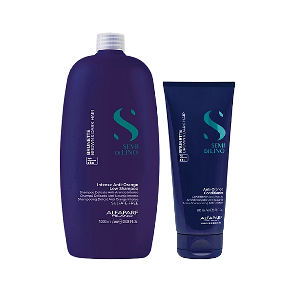 Pachet pentru par blond semi di lino anti-orange - sampon 1000ml, balsam 200ml