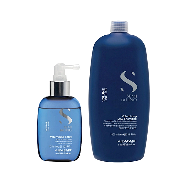 Pachet pentru volum semi di lino volumizing - sampon 1000ml, spray 125ml