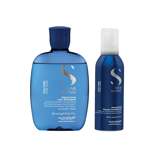 Pachet pentru volum semi di lino volumizing - sampon 250ml, spuma-balsam 200ml