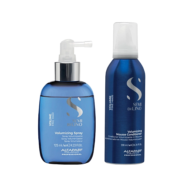 Pachet pentru volum semi di lino volumizing - spuma-balsam 200ml, spray 125ml