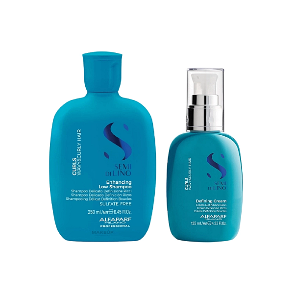 Pachet par cret sau ondulat semi di lino curls - sampon 250ml, crema 125ml
