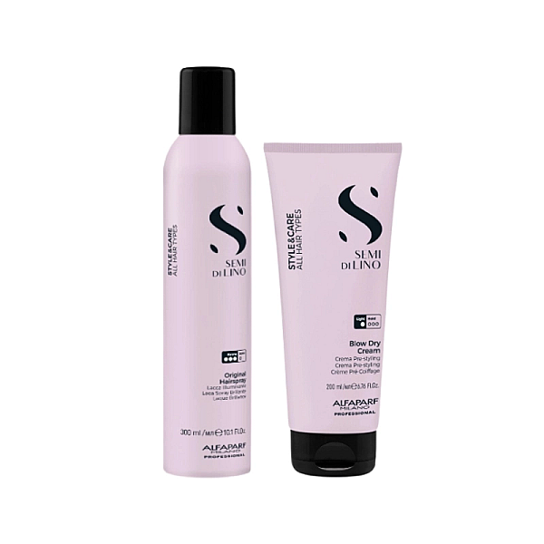 Pachet styling semi di lino - crema 200ml, fixativ 300ml