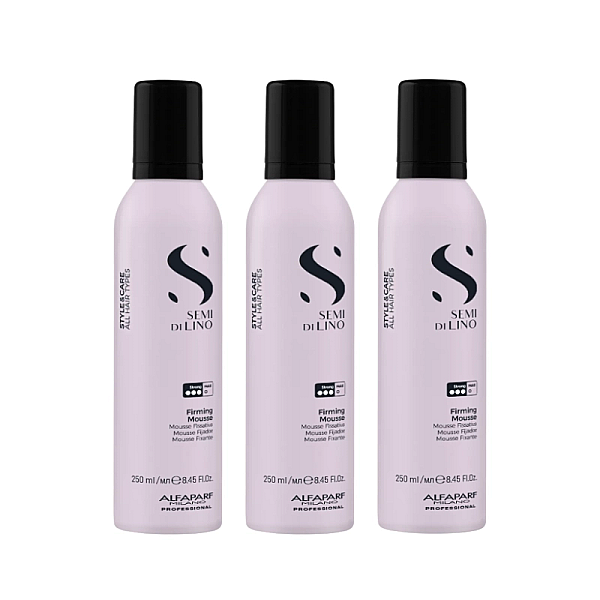 Pachet 3 x spuma fixare puternica 250ml semi di lino style style&care